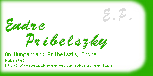 endre pribelszky business card